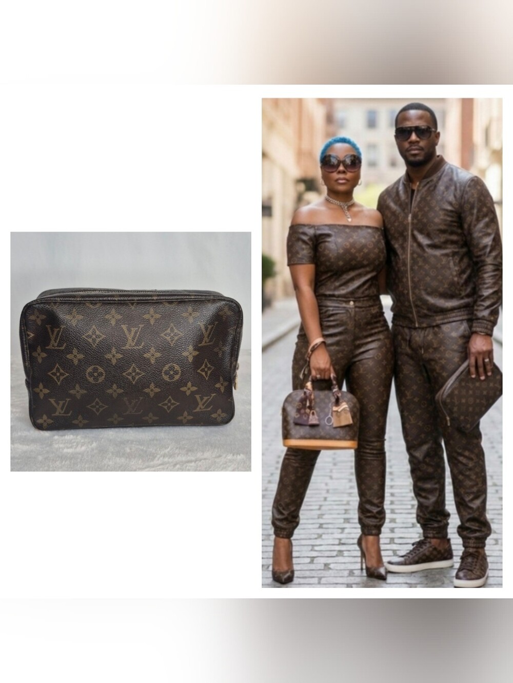 Louis Vuitton Brown Monogram Pouch UNISEX COA